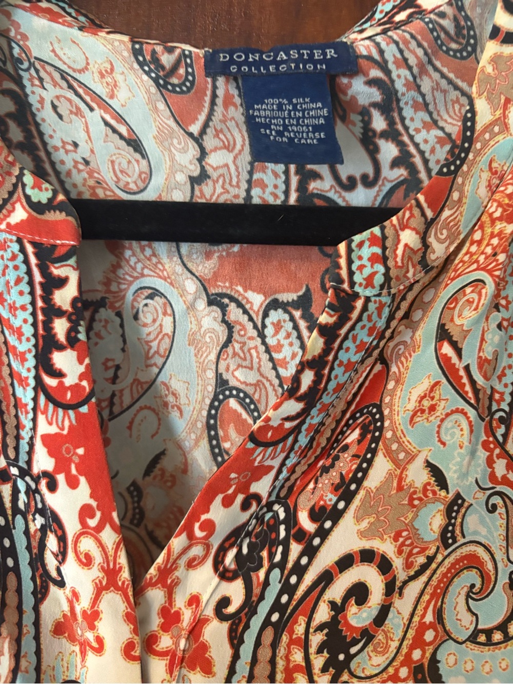Doncaster Collection 100% Silk Paisley Blouse - Picture 3 of 7